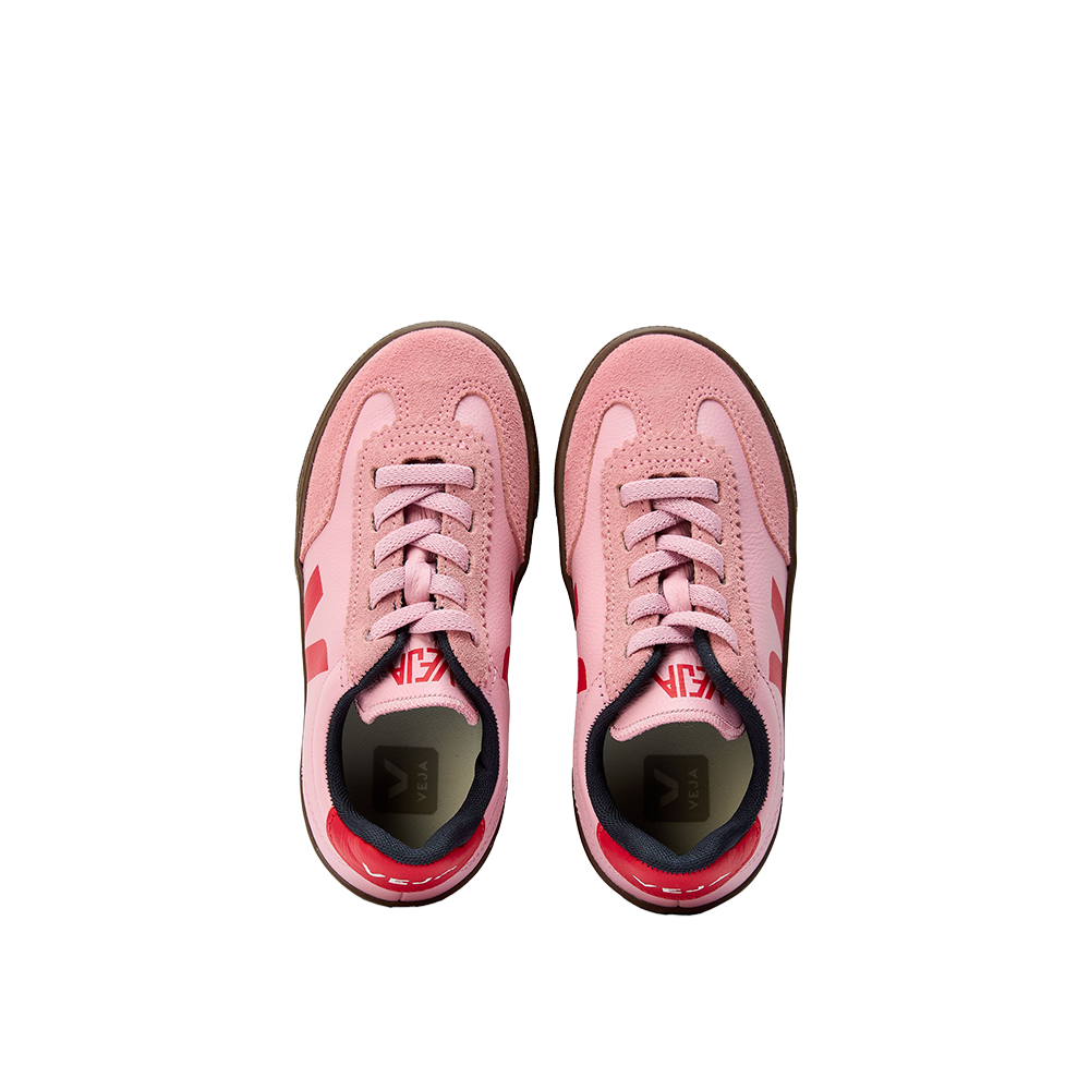 Veja - Tenis en piel vacuna Volley (Rosas)