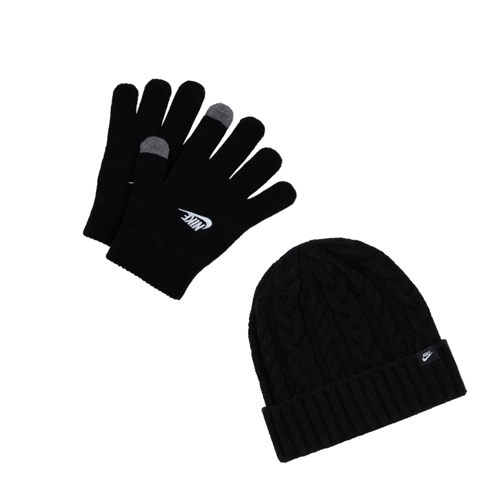 Nike - Conjunto 2 piezas / Beanie y Guantes (Negro)